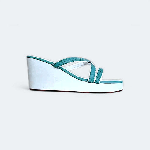 Sky Blue and White Wedges - cunei